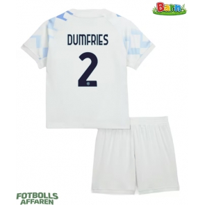 Inter Milan Denzel Dumfries #2 Bortaställ Barn 2025-26 Kortärmad (+ Korta byxor)